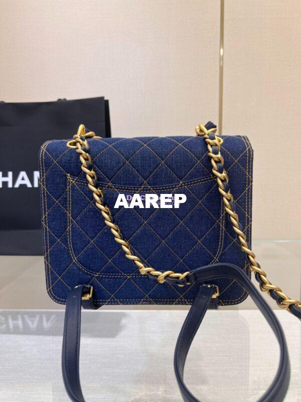 Replica Chanel Denim Chain Backpack AS4031 Blue 8