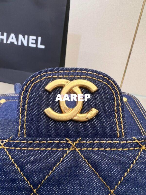 Replica Chanel Denim Chain Backpack AS4031 Blue 9