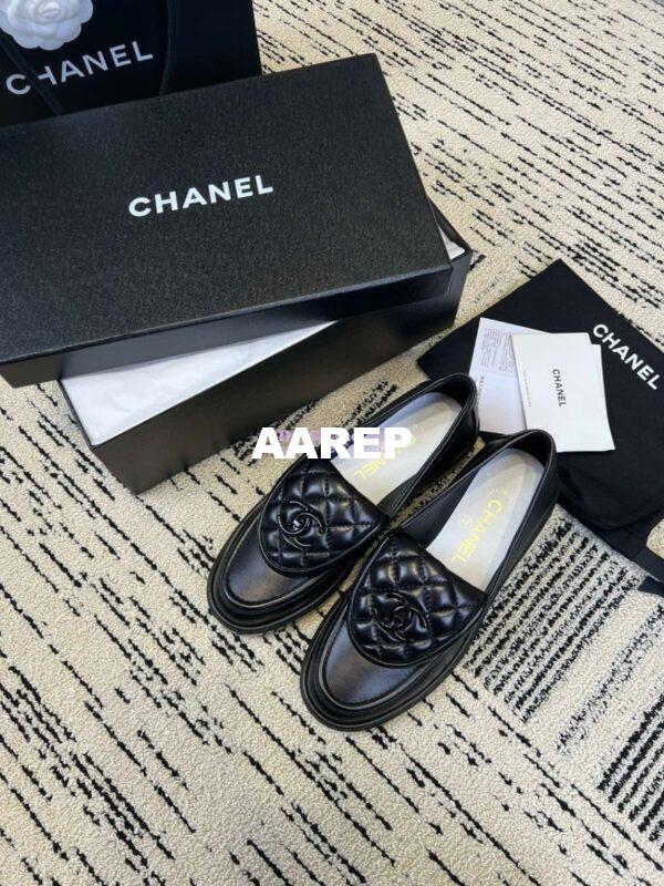 Replica Chanel 24A Twist Lock CC Lambskin Loafers G36646 All Black ii 6
