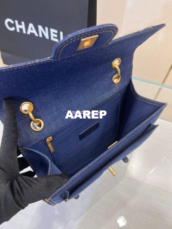 Replica Chanel Denim Chain Backpack AS4031 Blue 14