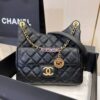 Replica Chanel Small Hobo Bag Grained Calfskin AS3710 Black