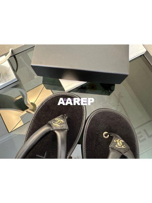 Replica Chanel 24C Thong Sandals G45517 black 8