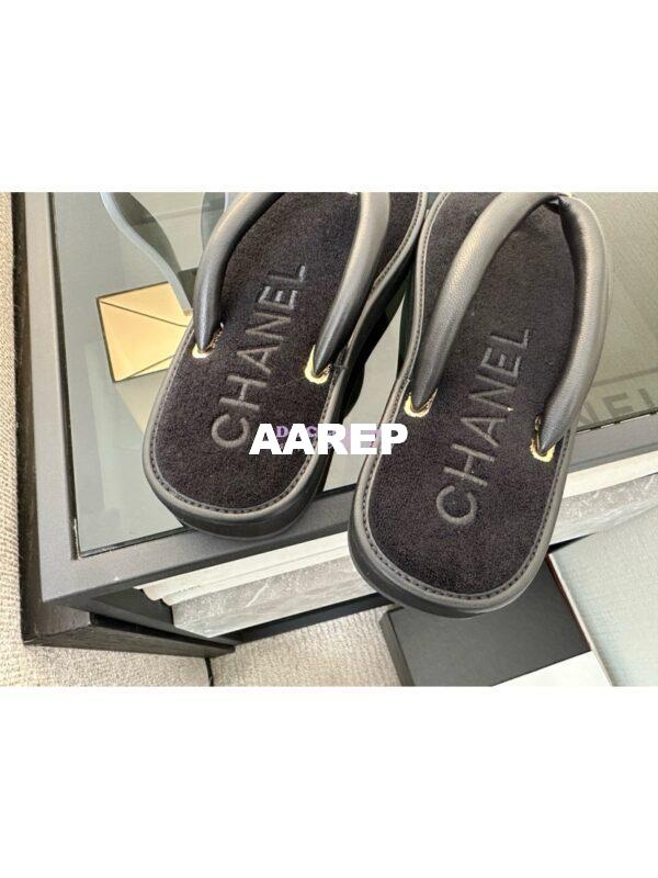 Replica Chanel 24C Thong Sandals G45517 black 9