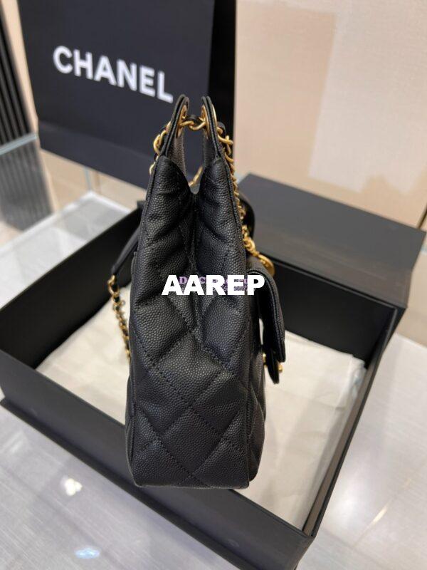 Replica Chanel Hobo Bag Grained Calfskin AS3690 Black 8