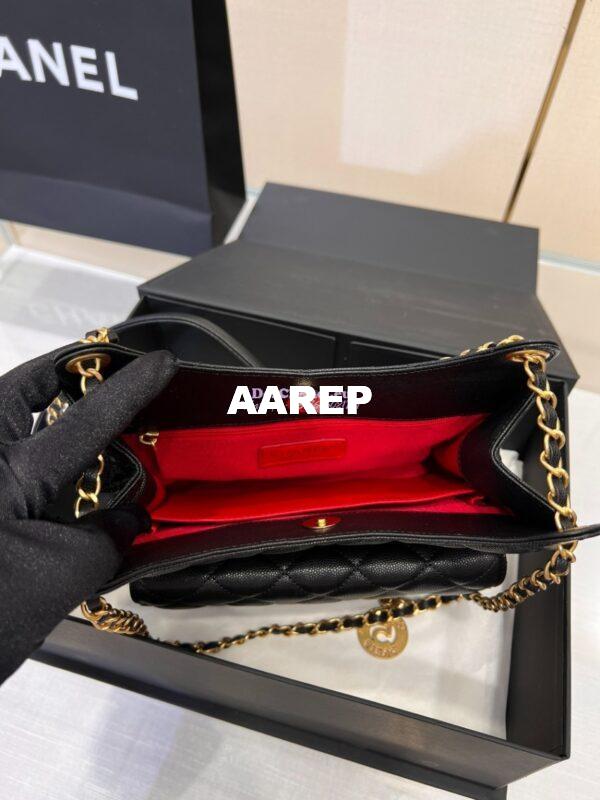 Replica Chanel Hobo Bag Grained Calfskin AS3690 Black 11
