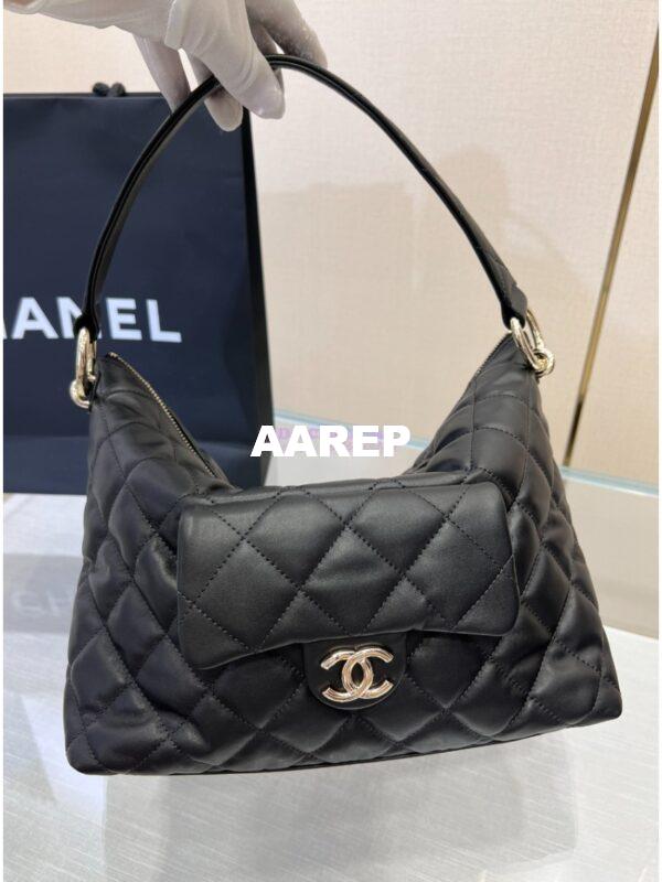 Replica Chanel Calfskin Hobo bag AS4347 Black 3