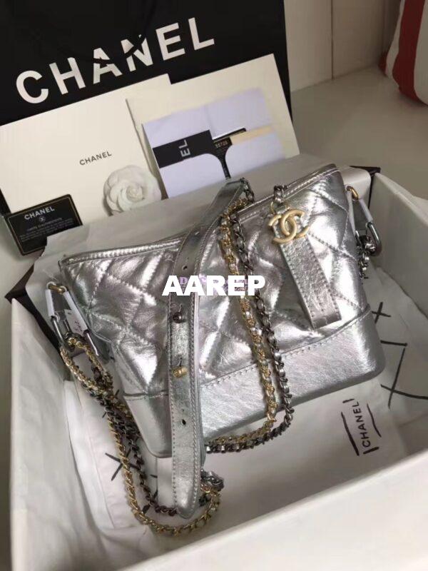 Replica Chanel Gabrielle Hobo Bag A93825 Silver 4