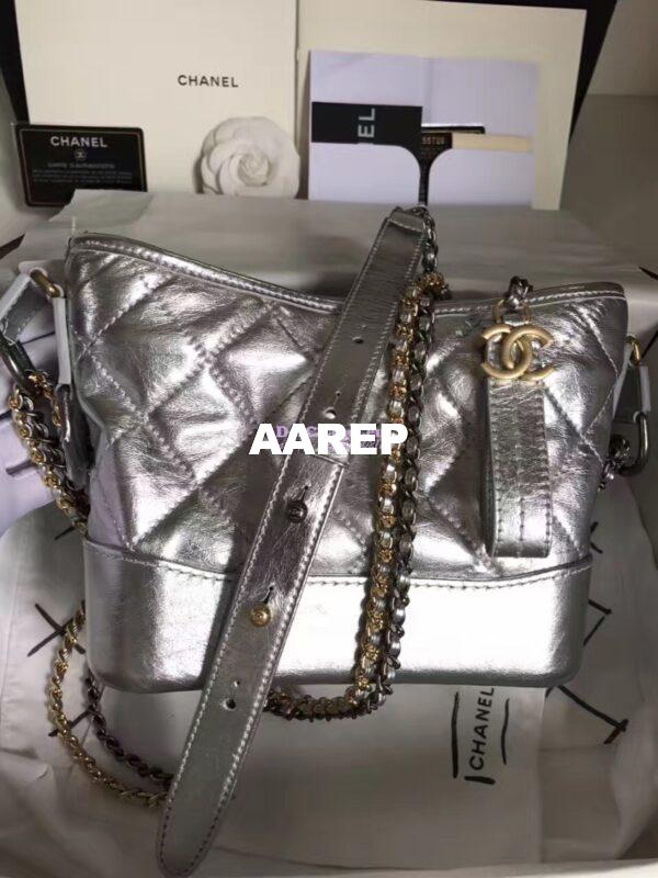 Replica Chanel Gabrielle Hobo Bag A93825 Silver 5