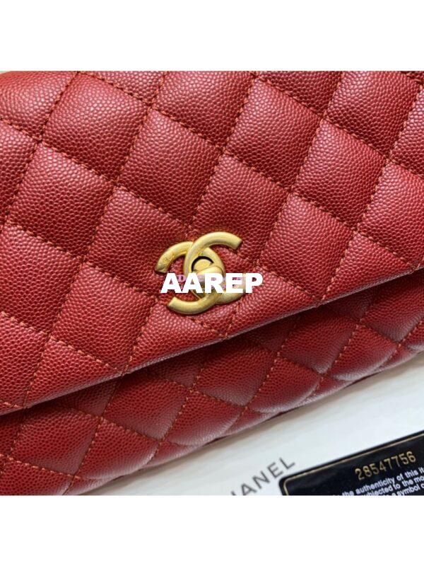 Replica Chanel Coco Grained Calfskin Flap Bag Red A92991 6
