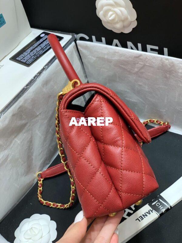 Replica Chanel Coco Grained Calfskin Flap Bag Red A92991 7