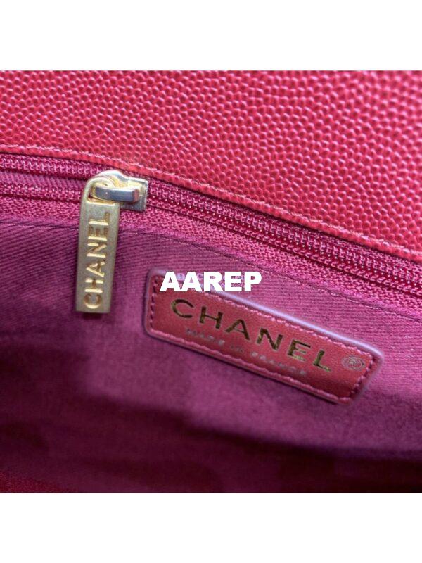 Replica Chanel Coco Grained Calfskin Flap Bag Red A92991 10