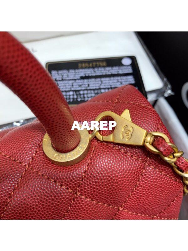 Replica Chanel Coco Grained Calfskin Flap Bag Red A92991 12