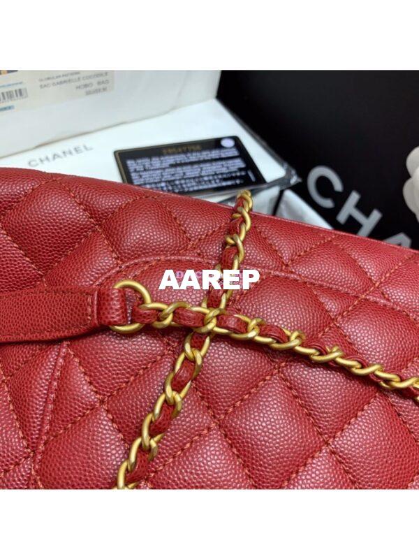 Replica Chanel Coco Grained Calfskin Flap Bag Red A92991 13