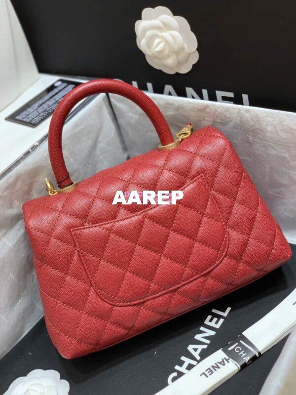 Replica Chanel Coco Grained Calfskin Flap Bag Red A92991 14