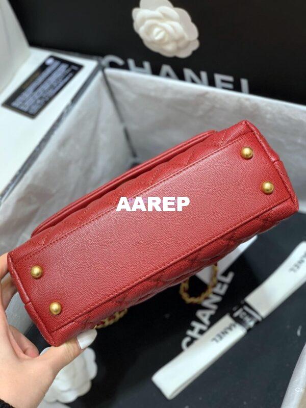 Replica Chanel Coco Grained Calfskin Flap Bag Red A92991 15
