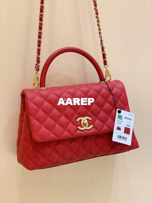 Replica Chanel Coco Grained Calfskin Flap Bag Red A92991 16
