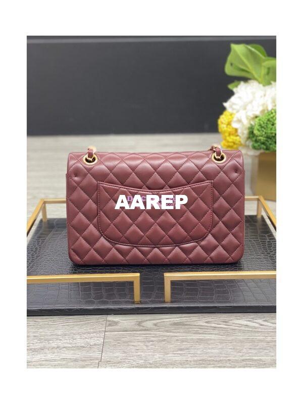 Replica Chanel Lambskin Medium-Large Classic Double Flap Bag Wine 10