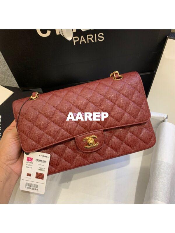 Replica Chanel Classic Flap Caviar in Wine Bag 2