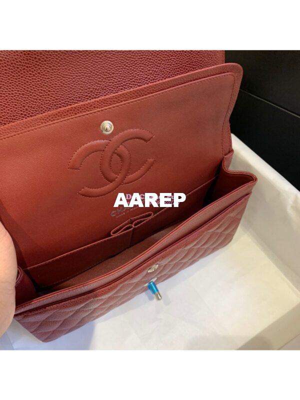 Replica Chanel Classic Flap Caviar in Wine Bag 13