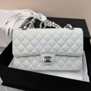 Replica Chanel Classic Flap Caviar in White Bag