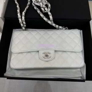 Replica Chanel Classic Flap Caviar in White Bag 2
