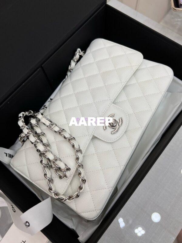 Replica Chanel Classic Flap Caviar in White Bag 7