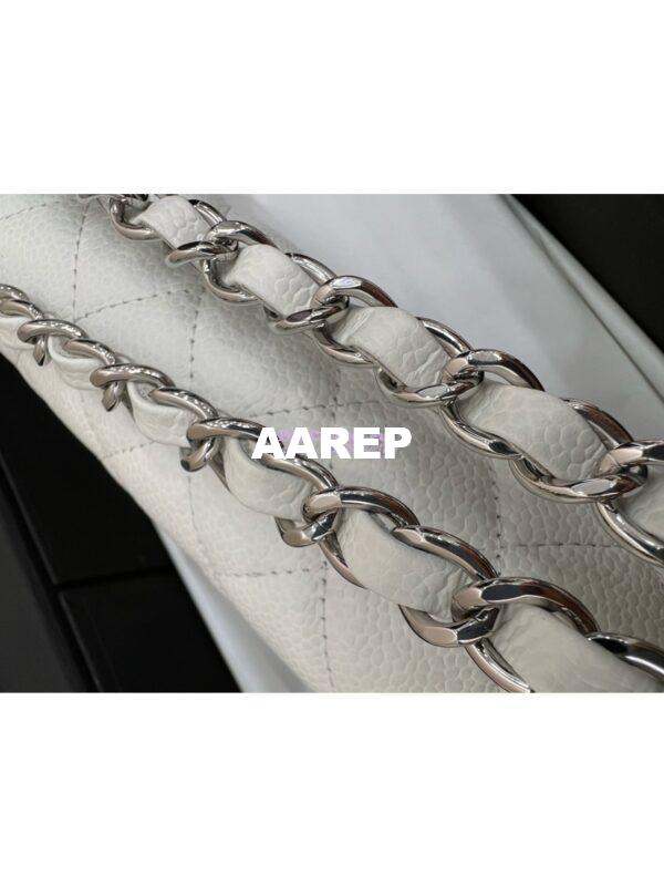 Replica Chanel Classic Flap Caviar in White Bag 10