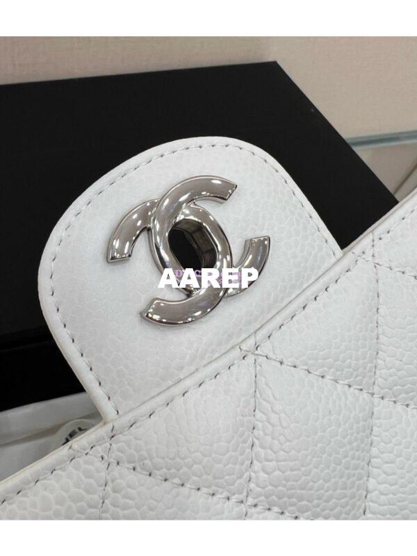 Replica Chanel Classic Flap Caviar in White Bag 12