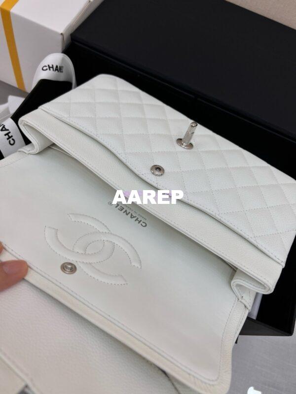 Replica Chanel Classic Flap Caviar in White Bag 13