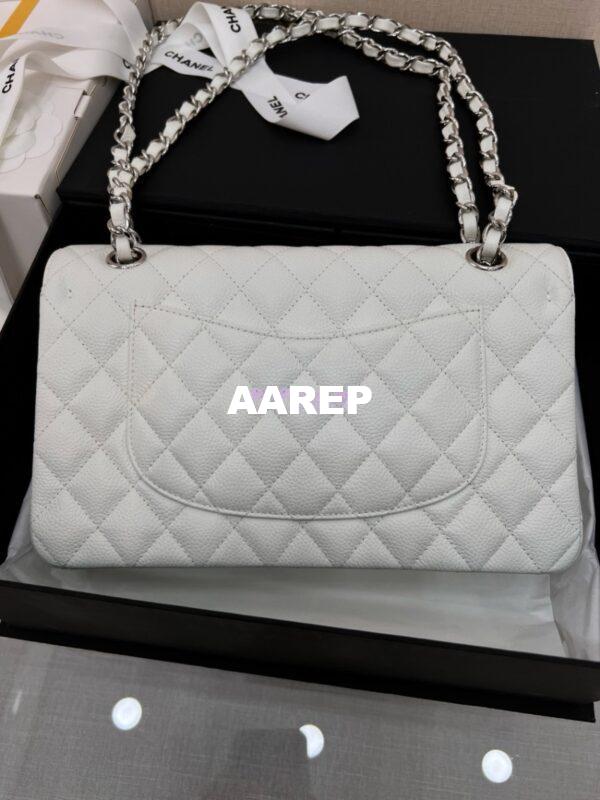 Replica Chanel Classic Flap Caviar in White Bag 14