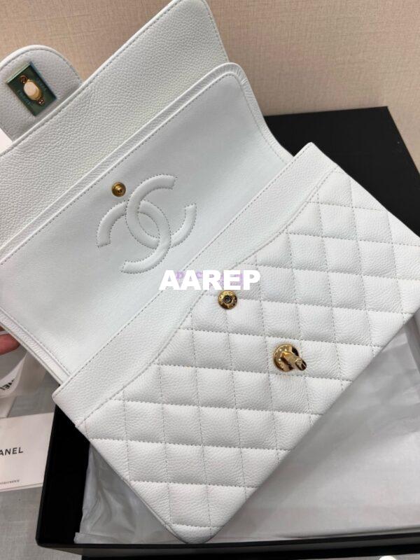 Replica Chanel Classic Flap Caviar in White Bag 24