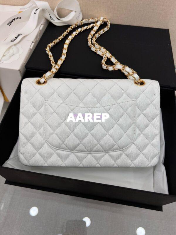 Replica Chanel Classic Flap Caviar in White Bag 27