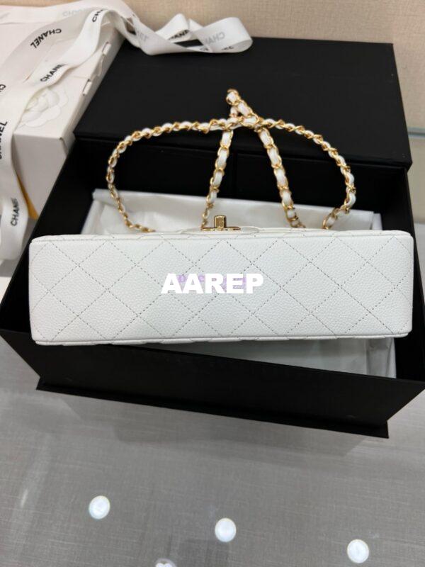 Replica Chanel Classic Flap Caviar in White Bag 28