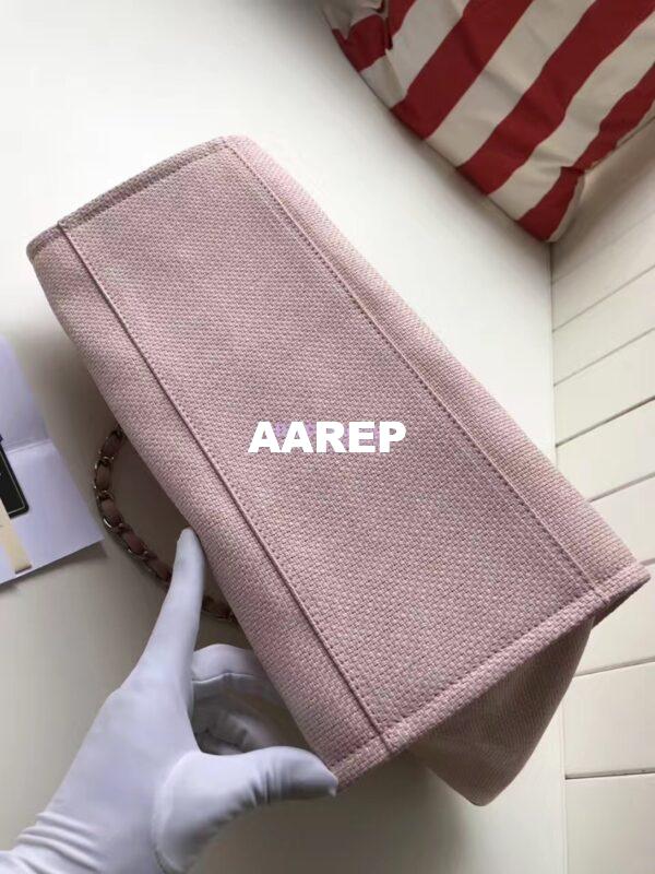 Replica Chanel A66942 Large Toile Deauville Shopping Bag in Poudre Pink 7