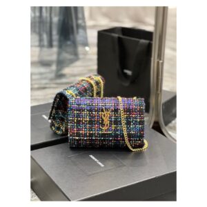 Replica YSL Saint Laurent Kate Chain Wallet With Tassel In Multicolour Tweed 452159 2