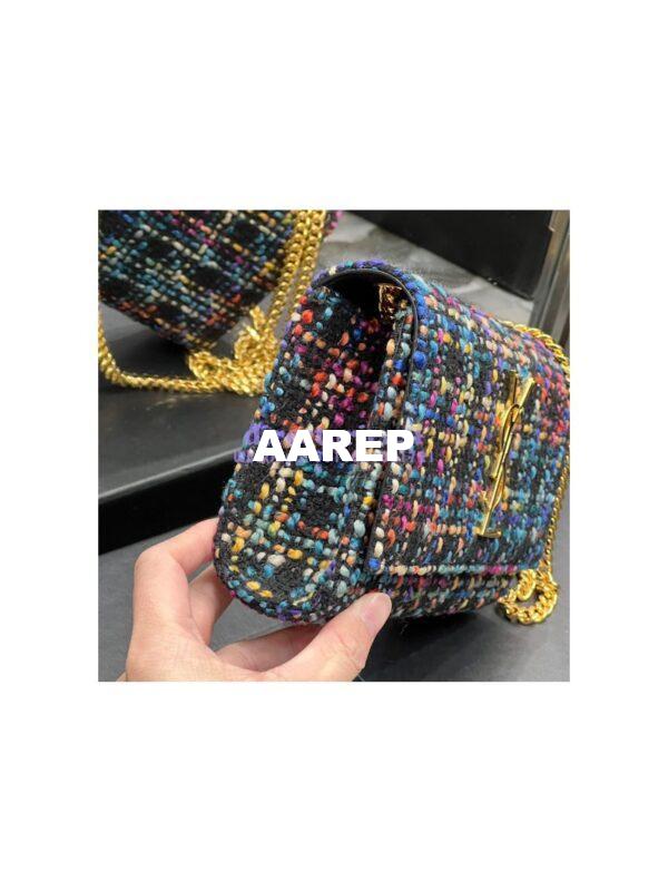 Replica YSL Saint Laurent Kate Chain Wallet With Tassel In Multicolour Tweed 452159 6