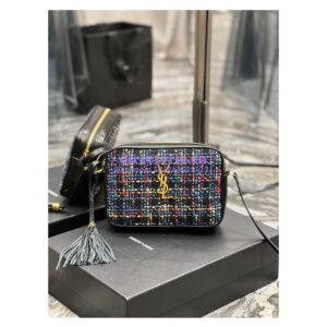 Replica Saint Laurent YSL Medium Lou Multicolour Tweed Camera Bag 520534