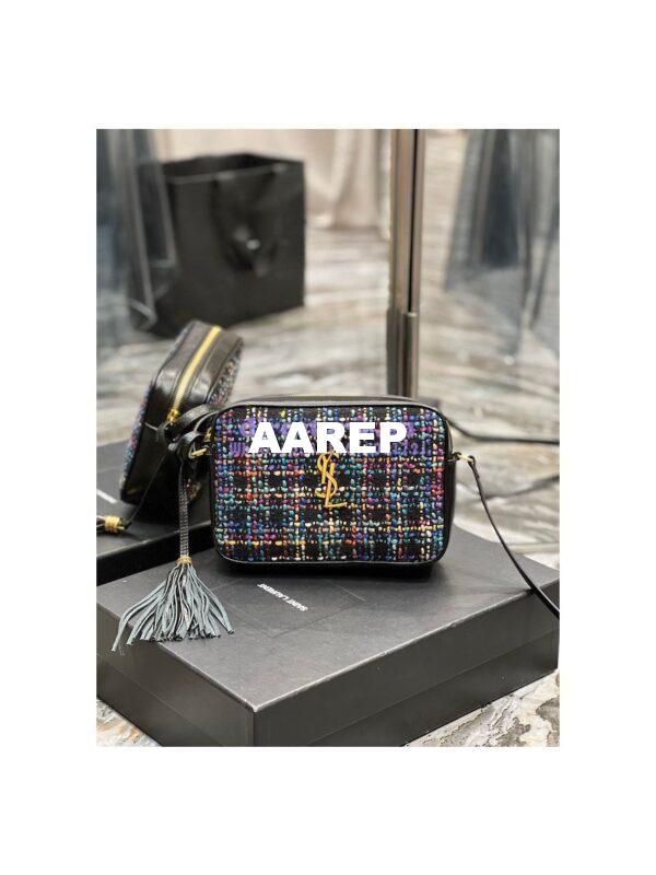 Replica Saint Laurent YSL Medium Lou Multicolour Tweed Camera Bag 520534 3