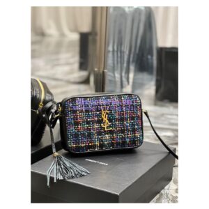 Replica Saint Laurent YSL Medium Lou Multicolour Tweed Camera Bag 520534 2