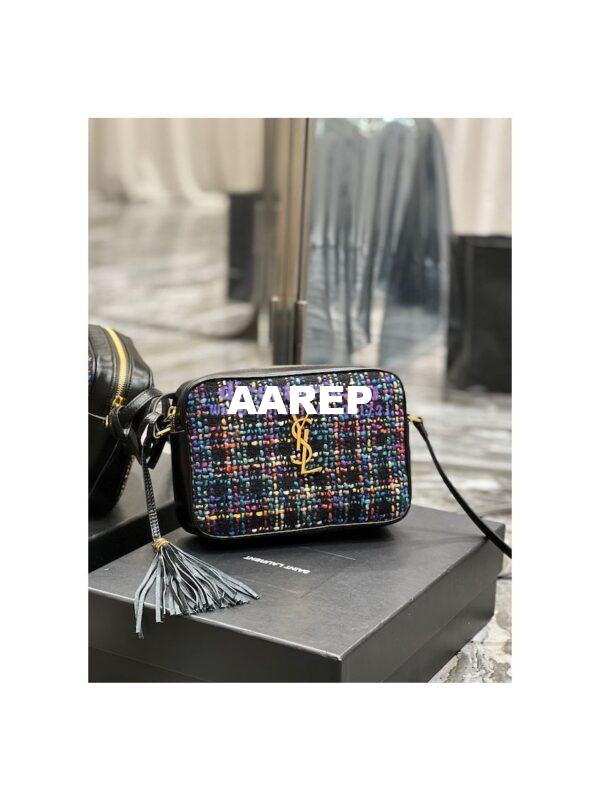 Replica Saint Laurent YSL Medium Lou Multicolour Tweed Camera Bag 520534 4