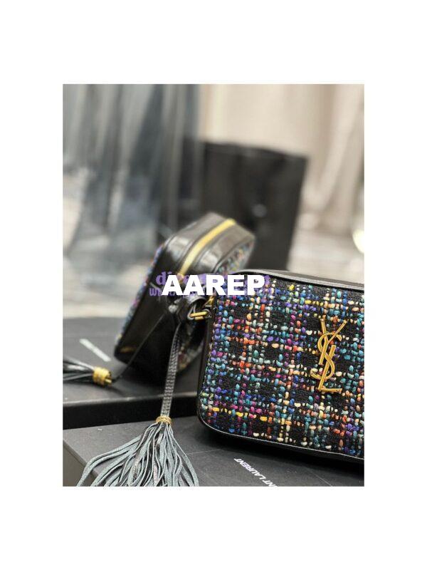 Replica Saint Laurent YSL Medium Lou Multicolour Tweed Camera Bag 520534 6