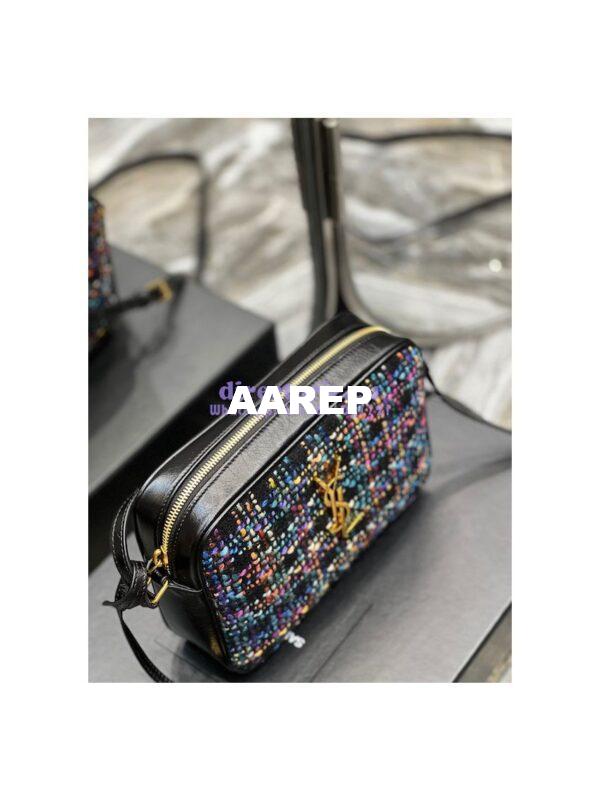 Replica Saint Laurent YSL Medium Lou Multicolour Tweed Camera Bag 520534 8