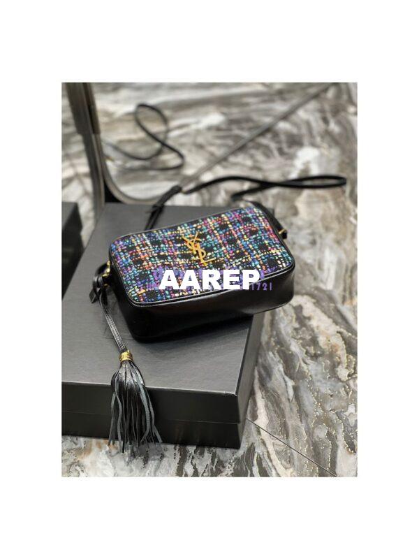 Replica Saint Laurent YSL Medium Lou Multicolour Tweed Camera Bag 520534 10
