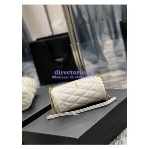 Replica YSL Saint Laurent Sade Mini Tube Bag In Quilted Lambskin 699703 White 2