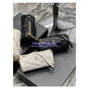 Replica YSL Saint Laurent Sade Mini Tube Bag In Quilted Lambskin 699703 Black