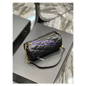 Replica YSL Saint Laurent Sade Mini Tube Bag In Quilted Lambskin 699703 Black 2
