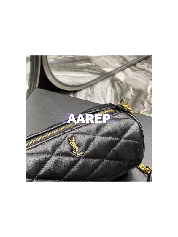 Replica YSL Saint Laurent Sade Mini Tube Bag In Quilted Lambskin 699703 Black 6