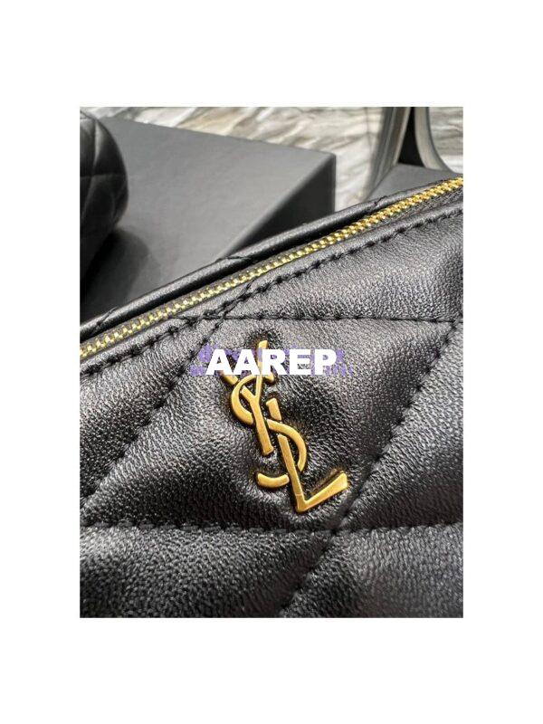 Replica YSL Saint Laurent Sade Mini Tube Bag In Quilted Lambskin 699703 Black 7