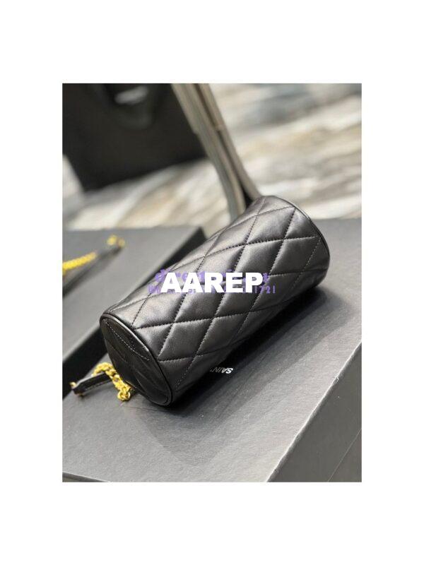 Replica YSL Saint Laurent Sade Mini Tube Bag In Quilted Lambskin 699703 Black 9