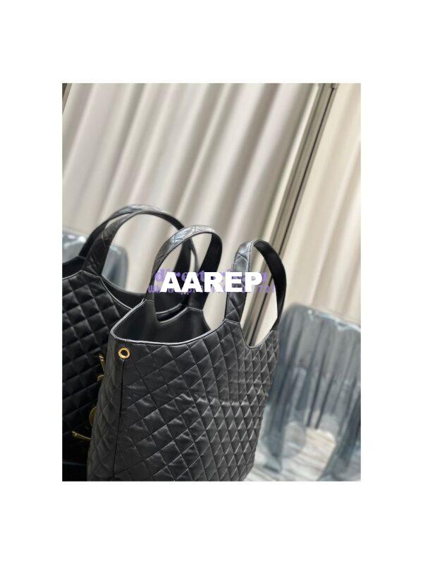 Replica YSL Saint Laurent ICARE Maxi Shopping Bag In Quilted Lambskin 698651 Black 6
